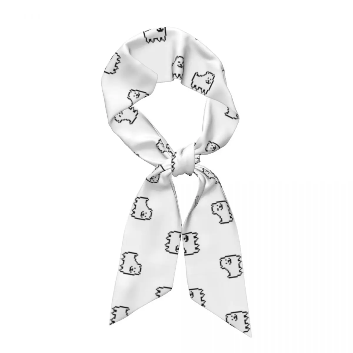 UNDERTALE ANNOYING DOG SEAMLESS PATTERNWomen Long Narrow Scarf Soft Skinny Scarf Multi-use Neck Head Wrap for Office Daily Party