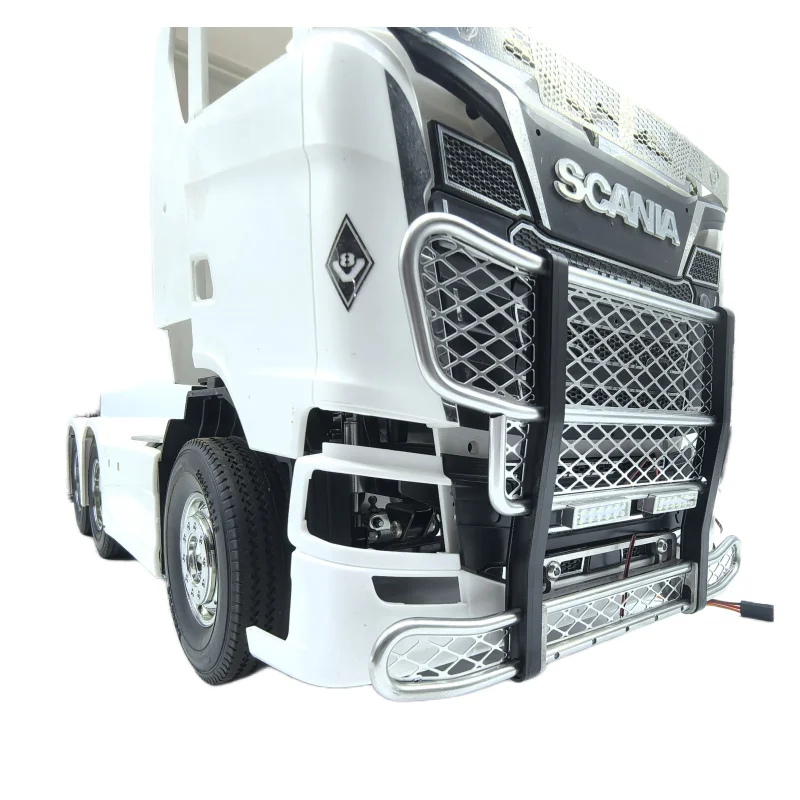 Bariera kolizji reflektor przedni zderzak lampa ogrodzeniowa dla Tamiya 1/14 zdalnie sterowana ciężarówka Scania 770s 56371 56323 część do przyczepy