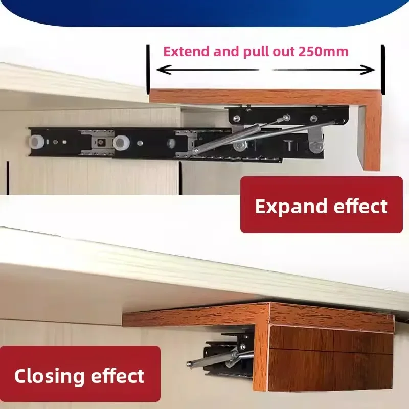 250Mm rising table slide rail bay window lifting pull rail turning up table hardware extension plate invisible slide rail
