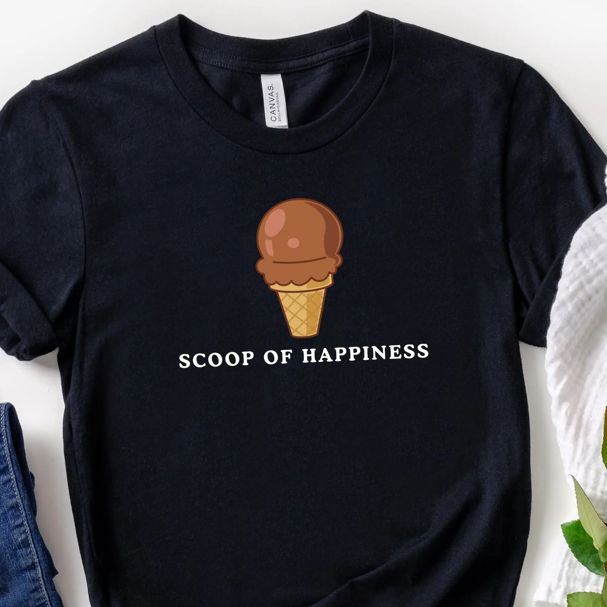 Scoop Of Happiness Ice Cream T Shirt Cone Party Lover Sweet Foodie