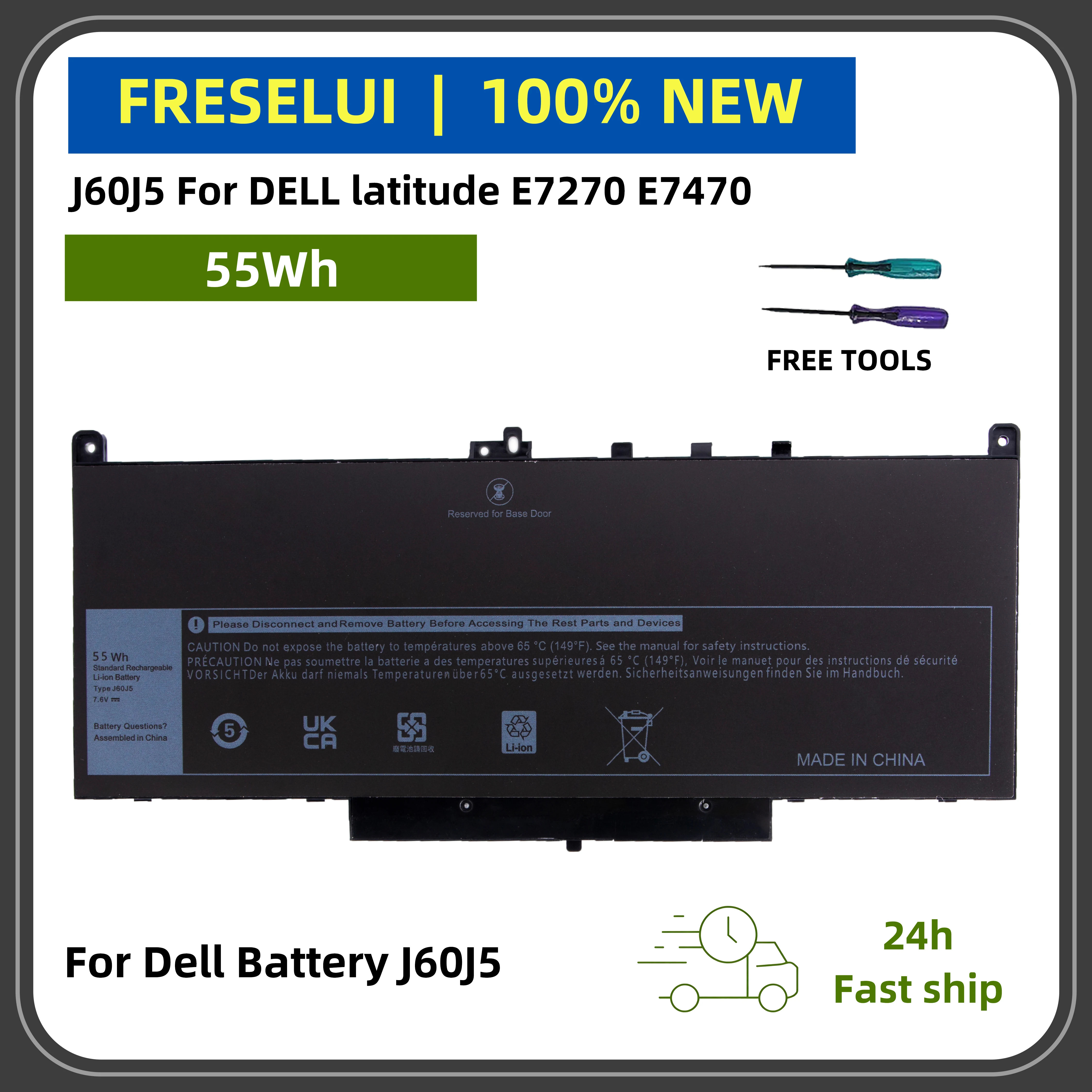

FRLESUI J60J5 High-Performance Battery For DELL Latitude E7270 E7470