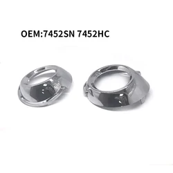 7452SN 7452HC for Peugeot 307 car front bumper fog lamp frame front fog lamp decoration silver fog lamp cover