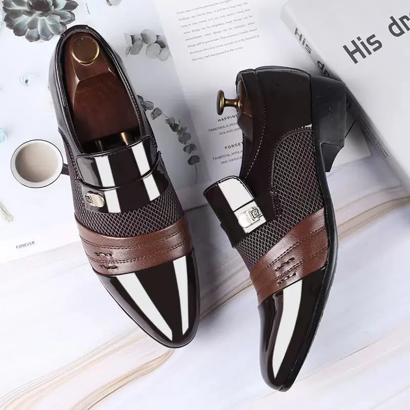 Men Formal Leather Shoes Black Pointed Toe Men Loafers Party Office Business Casual Shoes for Men Oxford Shoes Men's Dress Shoe