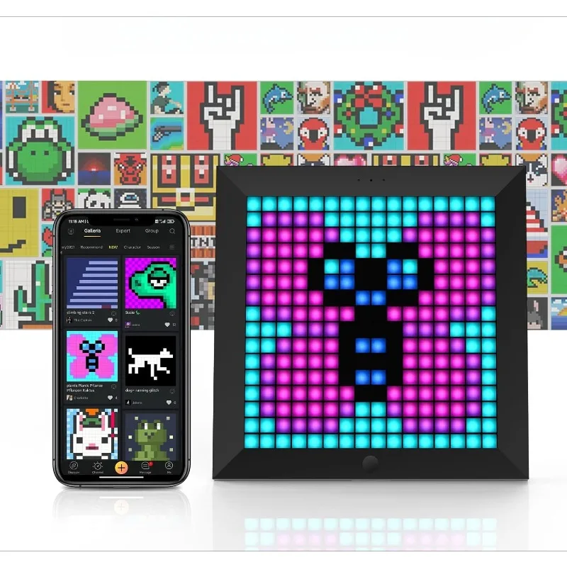 LED بكسل عرض 32x32 أضواء لوحة LED بكسل الفن إطار الصورة الرقمية APP التحكم DIY بها بنفسك لغرفة الألعاب السرير ديكور للطاولات #3