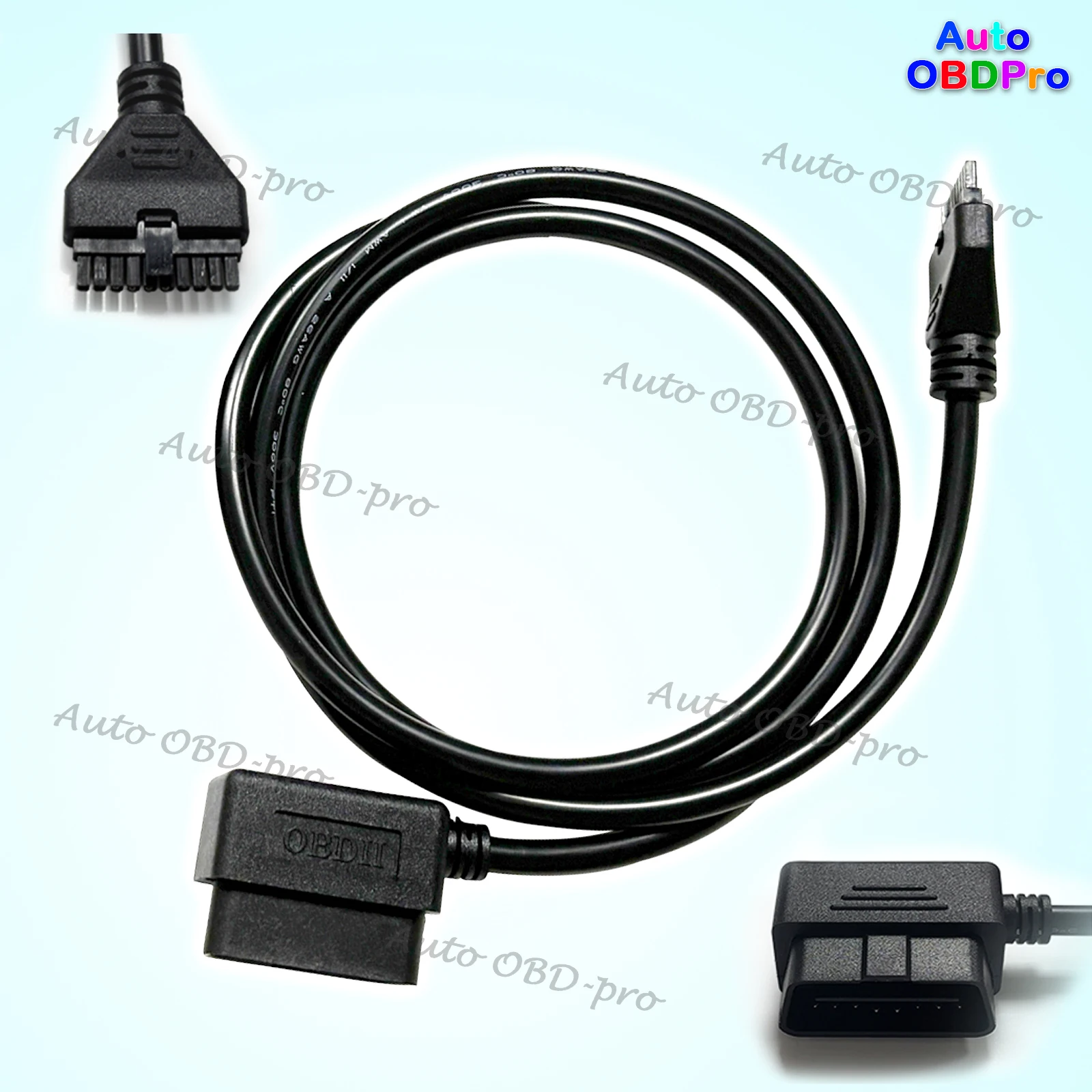 

OBD2 Диагностический кабель для тяжелых грузовиков 10-контактный на 16-контактный адаптер для логической книги PT30 ELD ECM DOT Совместимость Черный квадрат