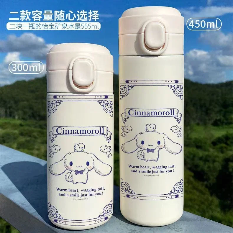 Sanurgente-Bouteille Isotherme en Acier Inoxydable pour Enfant, Thermos, 400ml, Kawaii, Cinnamoroll, Kuromi, Dessin Animé, Cadeaux