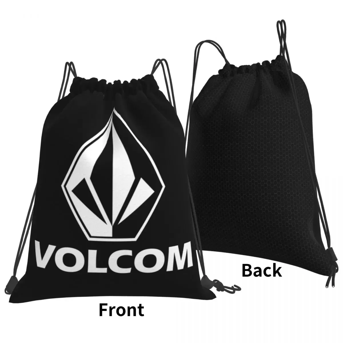 Volcom 최고의 다기능 흰색 배낭, 드로스트링 번들 포켓 잡화 가방, 여행 학교 책 가방