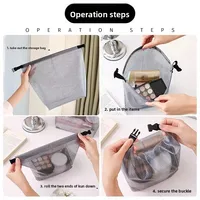 Waterproof Large Drawstring Storage Bag for Swimming Gym Clothes Bathroom Unisex Outdoor Travel Small Toiletry Storage Pouch 4