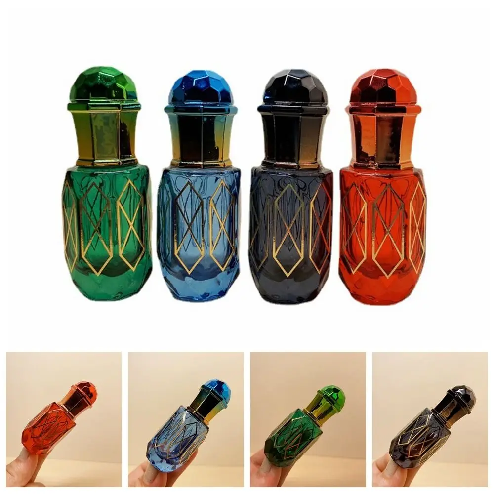 6ml Luxury Golden Refillable Perfume Bottles Glass Roll-on Essential Oil Bottle Portable Empty Cosmetics Sample Test Container