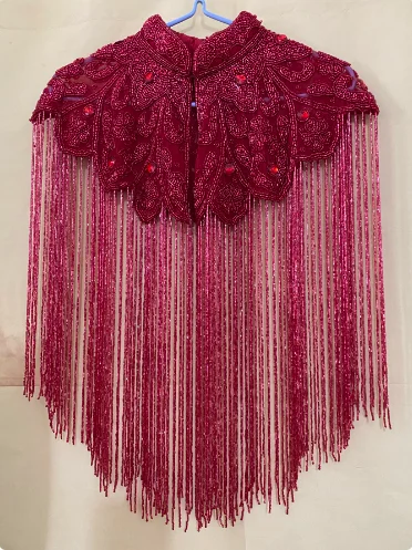 

Indian Heavy Industries Nail Bead Long tassel Cheongsam Shawl