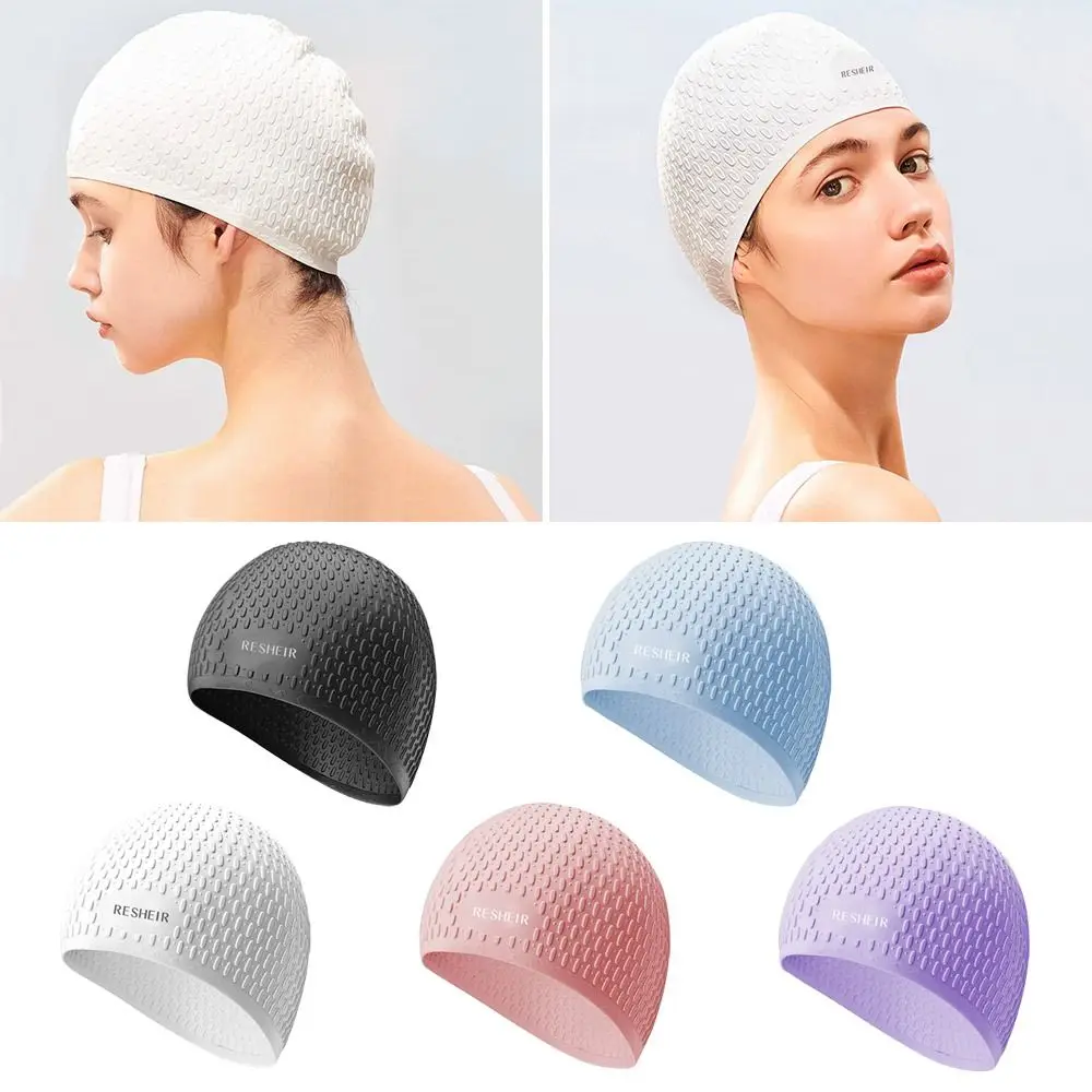 Cuffia da nuoto estiva elastica alla moda Cappello da nuoto in silicone impermeabile di grandi dimensioni Cappello da nuoto sicuro e confortevole simpatico cartone animato