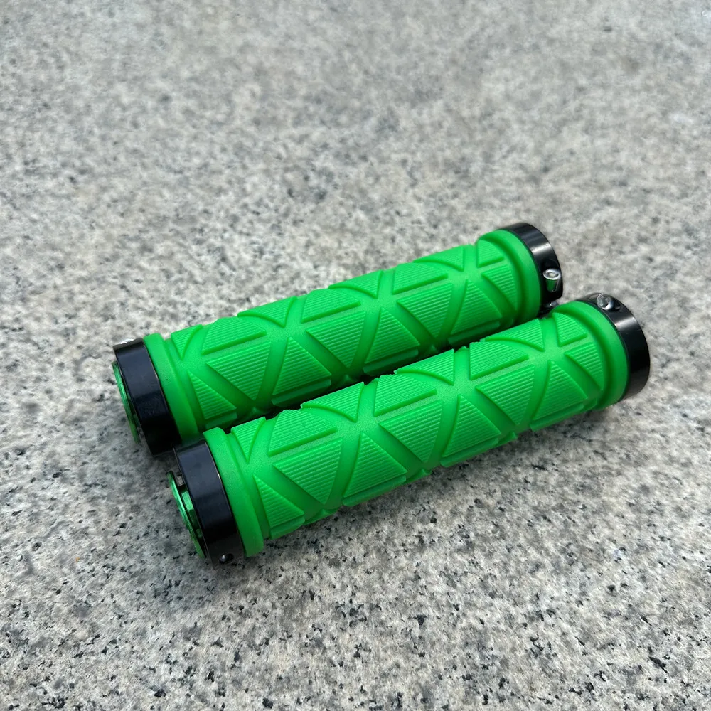 High Quality Mountain Bike Grips Rubber Non-slip Shock-absorbing Aluminum Alloy Lock Mtb Bicycle Grips Set Cycling Accessories