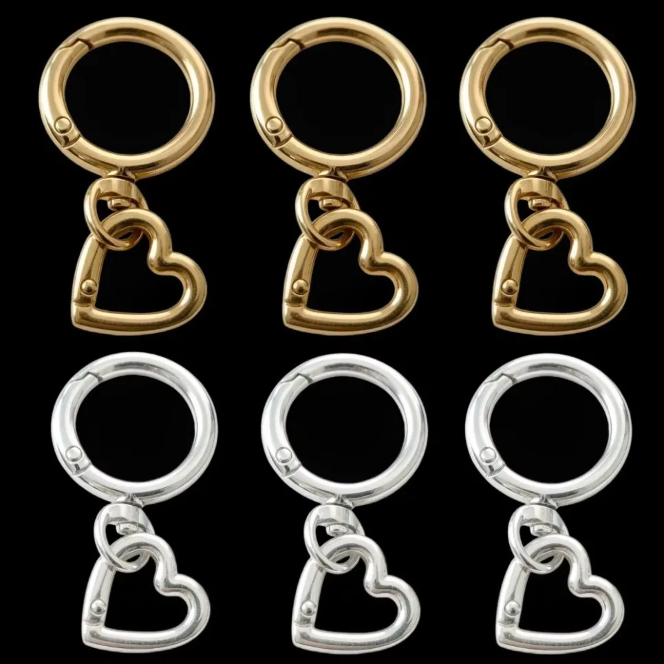 2/30/50 Sets Round Spring Snap Carabiner Clip O Rings Swivel Trigger Hook Metal Clasps Keychain for Handbag Lanyards DIY