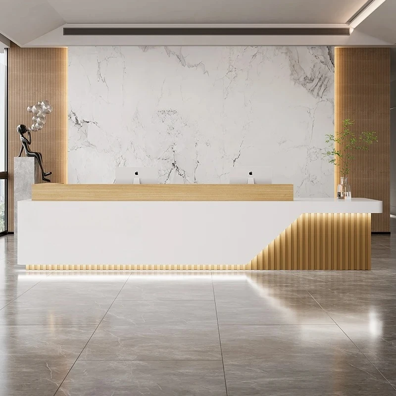 

Reception Commericial Desks Luxury Customer Design Checkout Business Table Welcome Cash Register High Quality Bureau Furniture