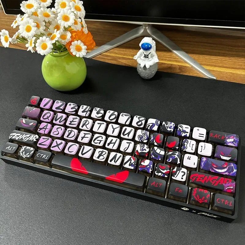 Ghost Face Keycaps Four Sided Shine Through ASA Profile PBT+PC Material Cartoon Keycaps DYE-SUB for MX Type Keyboard