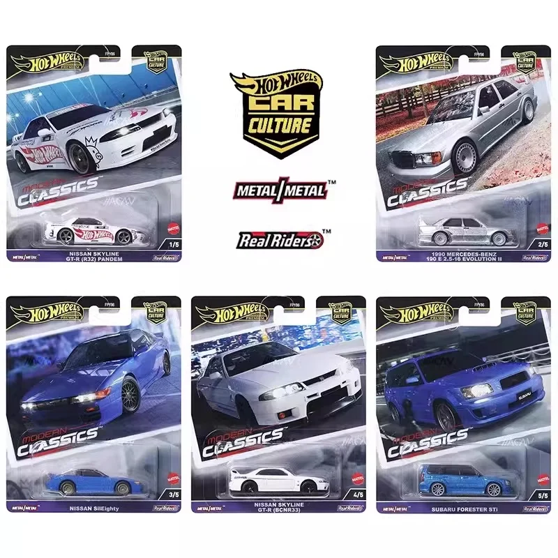 Hot Wheels Premium Car Culture Premium Modern Classics Nissan Car Pandem Forester Sti Benz 190e 1/64 Model Vehicle For You