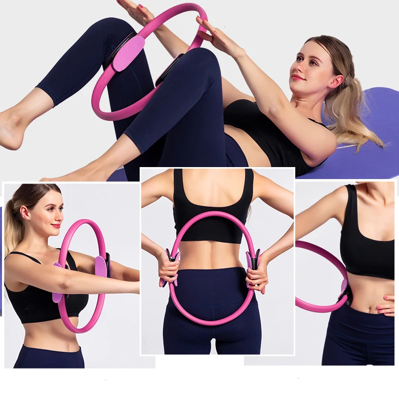 Yoga Fitness Ring Circle Pilates Women Girl Exercise Home Resistance Elasticity Yoga Gym Workout Pilates Ring Circle New