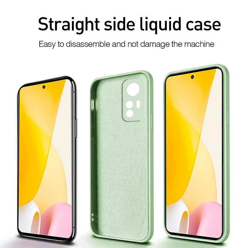 Mi 12 Mi12 12X 12S Lite Ultra Pro Case Square Liquid Silicone Soft Cover For Xiaomi Mi 12 Mi12 Lite 12X 12S 12 S Ultra Pro 12Pro