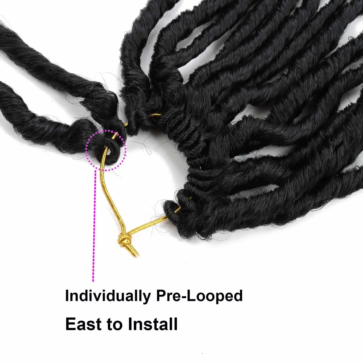 عميق فو لوكس الكروشيه الشعر 1-8 حزم 14/24 بوصة لينة Locs الكروشيه الشعر قبل يحلق موجة عميقة الكروشيه الشعر الاصطناعية