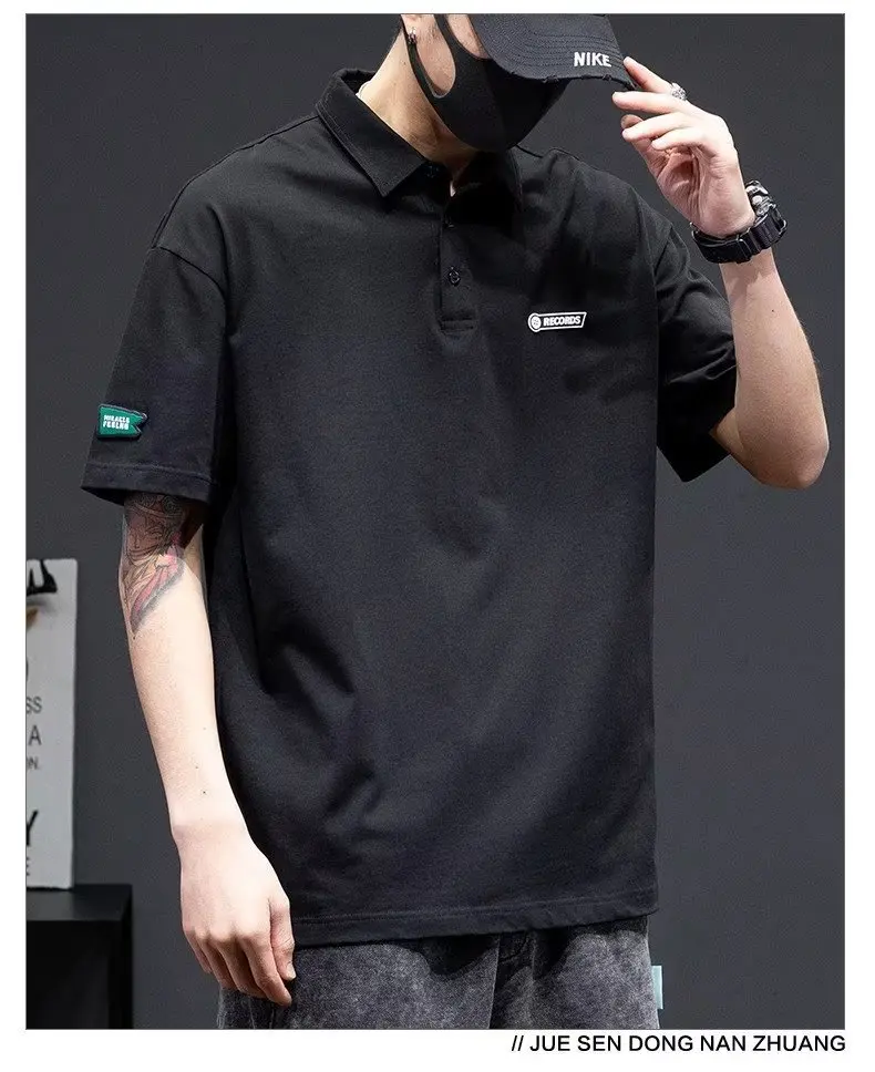 صيف جديد وصول القطن قميص بولو للرجال الساخن بيع بسيط قصير الأكمام شعبية بين المراهقين Ins الملابس العصرية العلامة التجارية