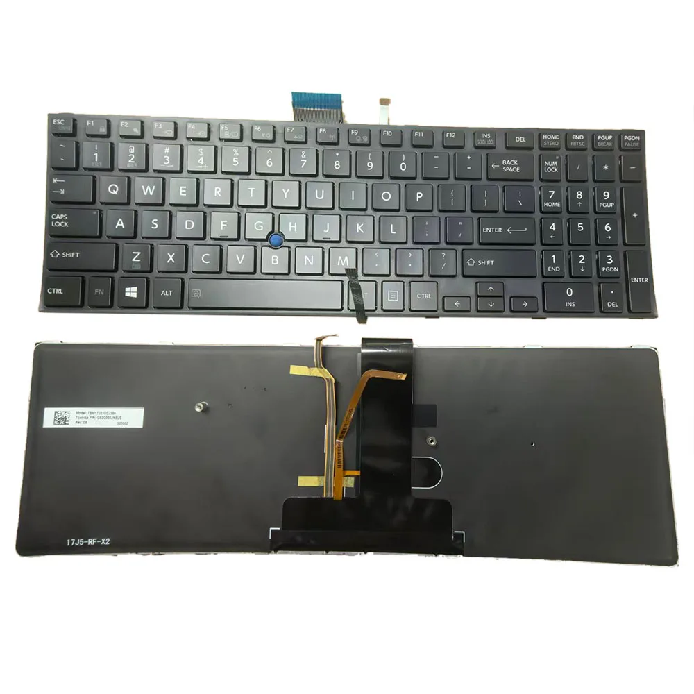 

New US For Toshiba Satellite Pro R50-C R50-C-0GC Tecra A50-C A50-C-04L Z50-C Trackpoint + Backlight Laptop Keyboard Black