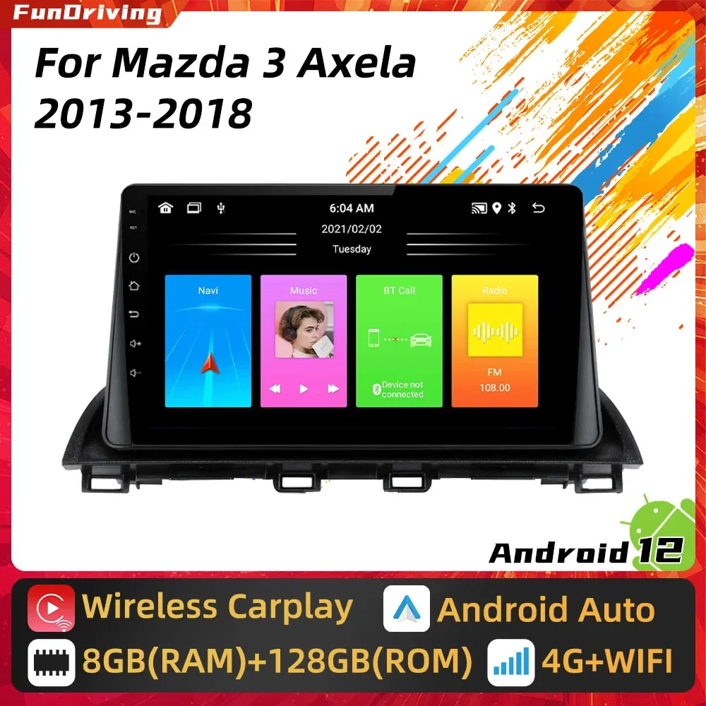 Car Radio for Mazda 3 Axela 2013 - 2018 2 Din Android Stereo GPS WIFI FM Navigation Multimedia Video Player Head Unit Autoradio