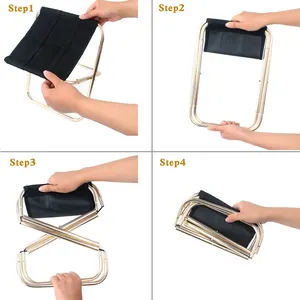 Outdoor Camp Folding Chair Gold aluminum aluminum with Stool Seat Stool Fishing Camping 6 Main Sales Banco Camping - №5