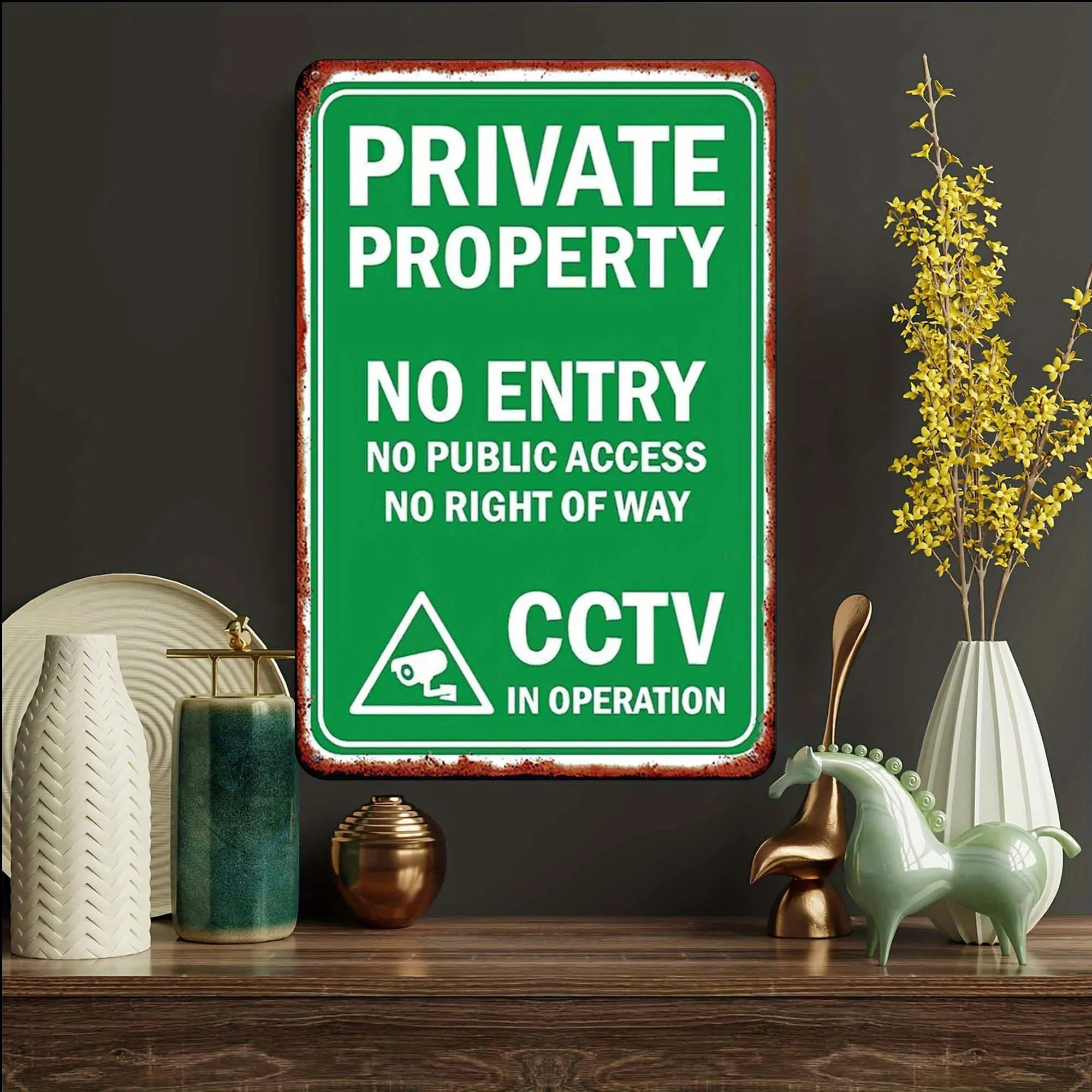 Private Property Sign No Trespassing Surveillance Cameras in Operation Aluminum Weatherproof for Bedroom Bar Garage Garden Outdo