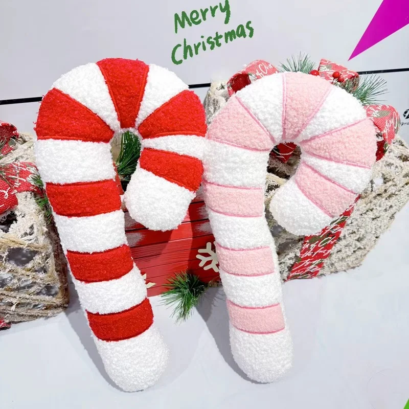 

New Simulated Candy Cane Plush Toy Fun Christmas Candy Cane Soft Stuffed Toy Candy Cane Pillow Christmas Decorations Gifts