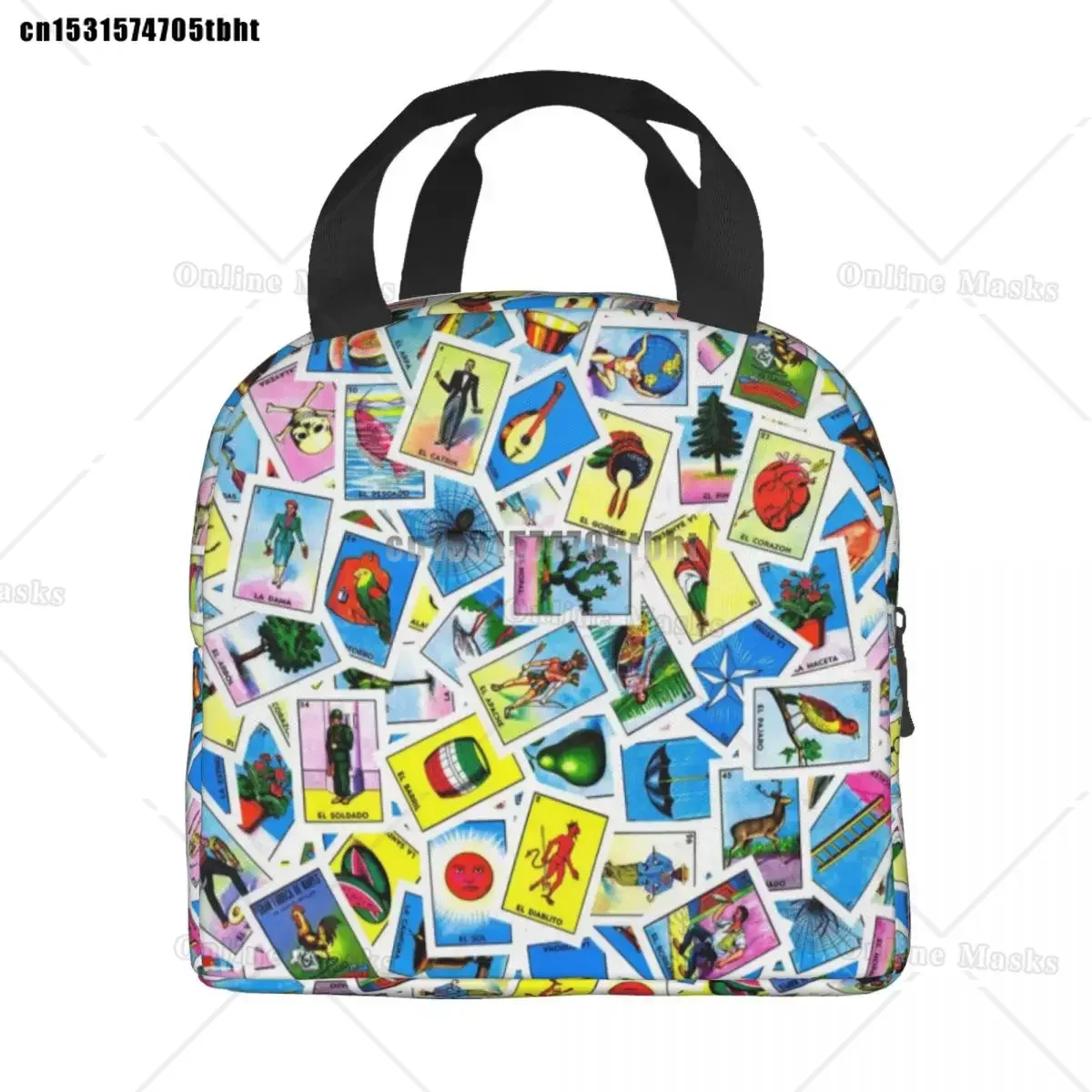 بطاقة لوتريا المكسيكية البنغو اليانصيب صناديق الغداء القابلة لإعادة الاستخدام النساء متعددة الوظائف برودة الحرارية الغذاء معزول حقيبة الغداء العمل