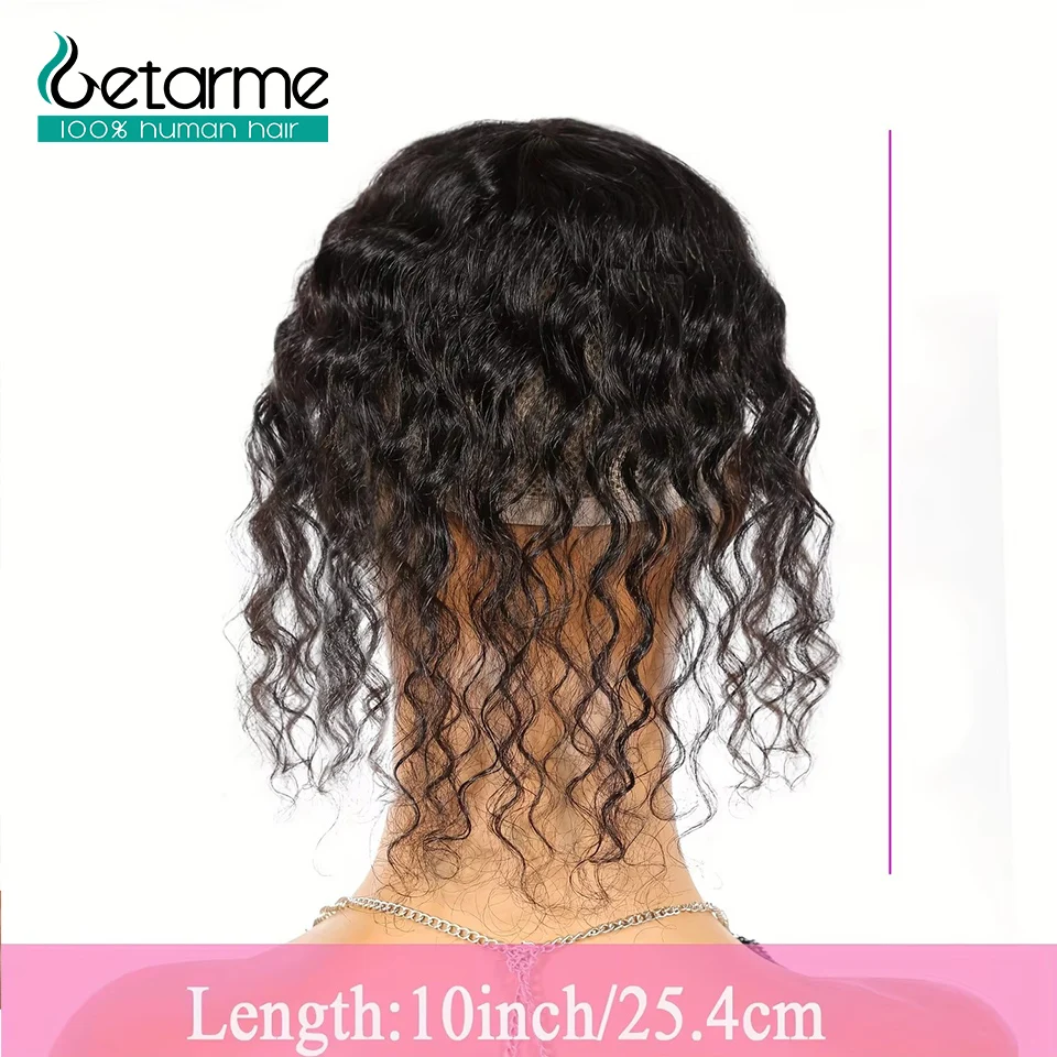 Deep Wave Topper Hair With Bangs Adding Hair Pieces Invisible Clips In wig pieces Toupee Wiglet Increasing Human Hair Volume