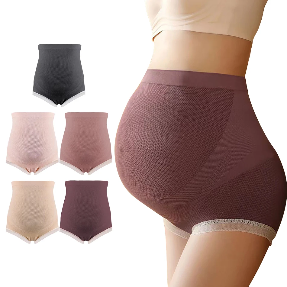 Ergonomically Designed High Waisted Maternity Panties Ultimate Support Comfort Breathable Seamless Intimates for Expecting Moms