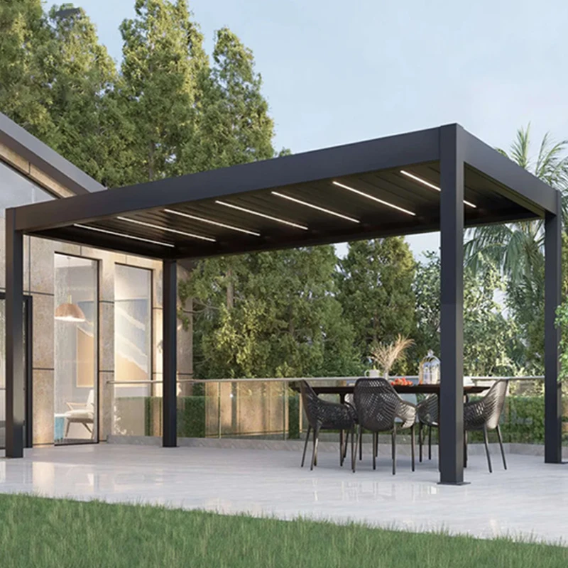 Manufacture Pergola With Roof Gazebo 10x10 Aluminium Louvre 20 Ft Foldable Container Arbor Hard Top Gazebo
