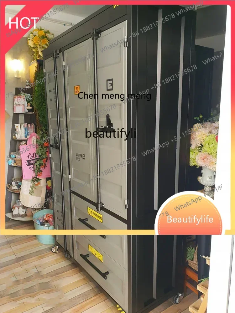 ss 8617 Industrial style wardrobe storage, shoe cabinet wrought iron, gym commercial, American style, storage cabinet