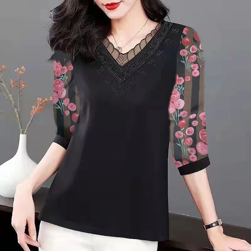 

Summer new half sleeve thin foreign style broken flower shirt female fashion all go up jacket female design sense small crowd