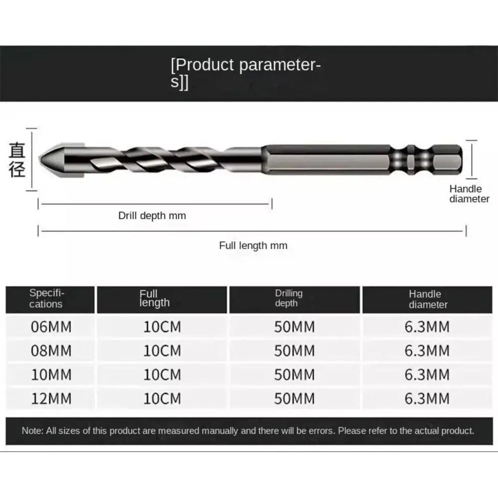 High Strength Oblique Head Eccentric Drill Bit Multifunction Triangle Tile Drill Bit Drill Bit Set Hex Shank Bit Tools