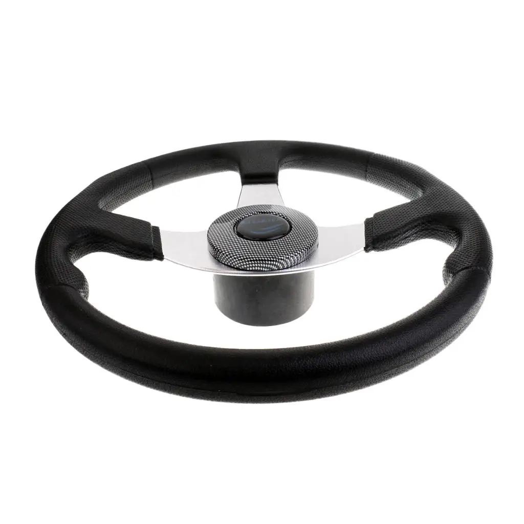 

Heavy Duty 34cm Aluminum Alloy Marine Boat Steering Wheel 3 Spoke 3/4" Shaft