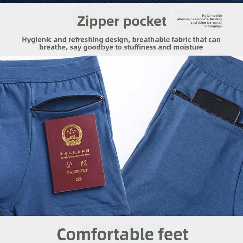 Celana Dalam Boxer Pria Celana Dalam Katun Pinggang Tinggi Dua Sisi Tahan Ritsleting Celana Pendek Travel Boxer Pria