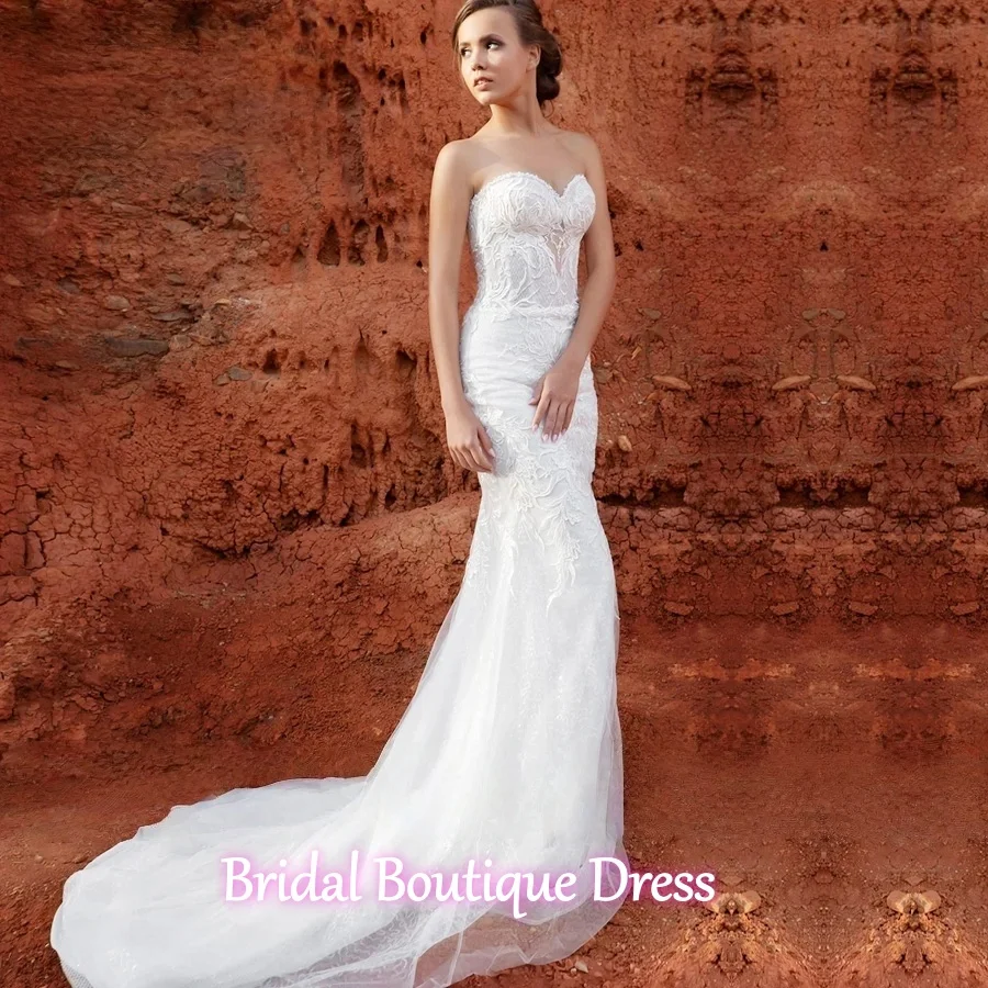 فساتين زفاف مخصصة رائعة قابلة للانفصال 2 في 1 مثيرة على شكل قلب وزر دانتيل مزينة بقطار محكمة فساتين زفاف فيستدو #2