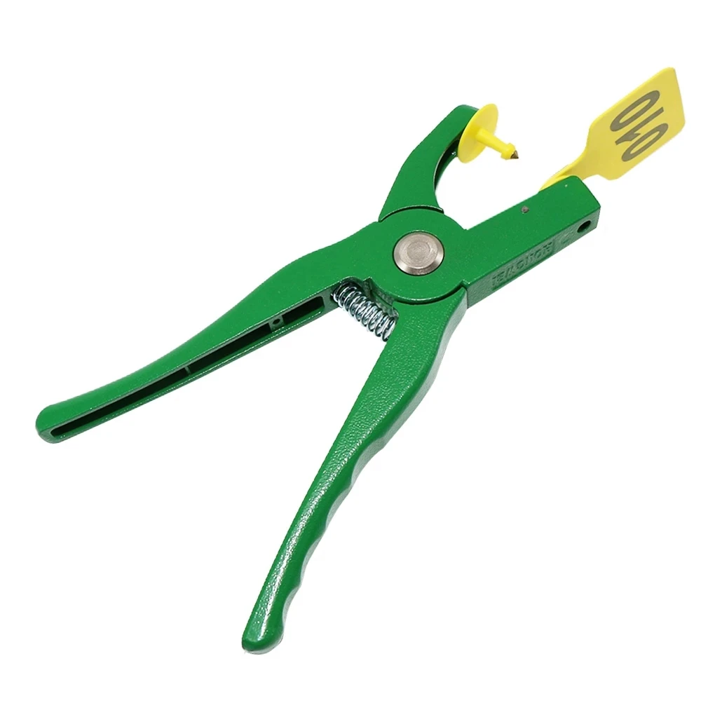 1Pcs Animal Ear Tag Pliers Control Device Green Metal Ear Thorn Clamp Swine Cow Sheep Rabbit Identification Tool Hole Puncher