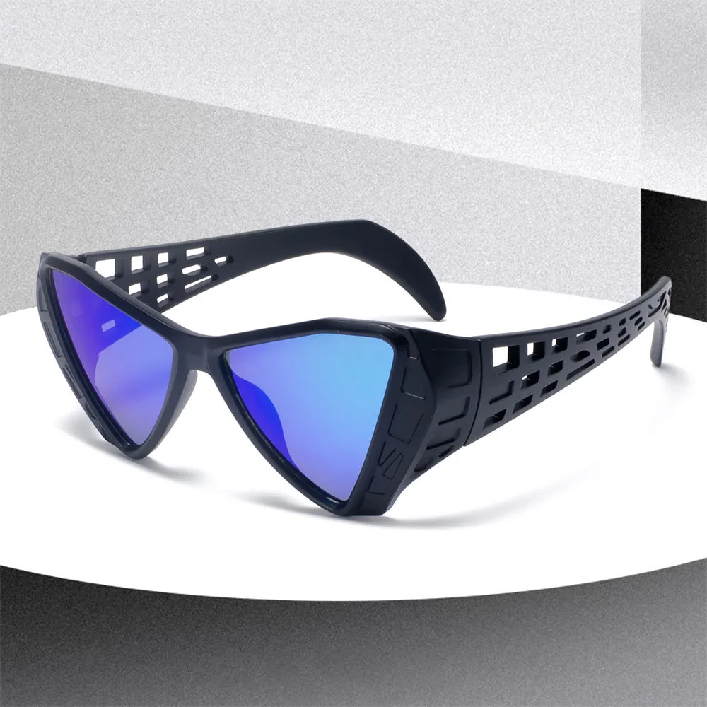 INS New Triangle Hollow Men's Cycling Sunglasses Fashion Women Y2K Personalized Beach Mirror 2024 Trendy Brand Goggles