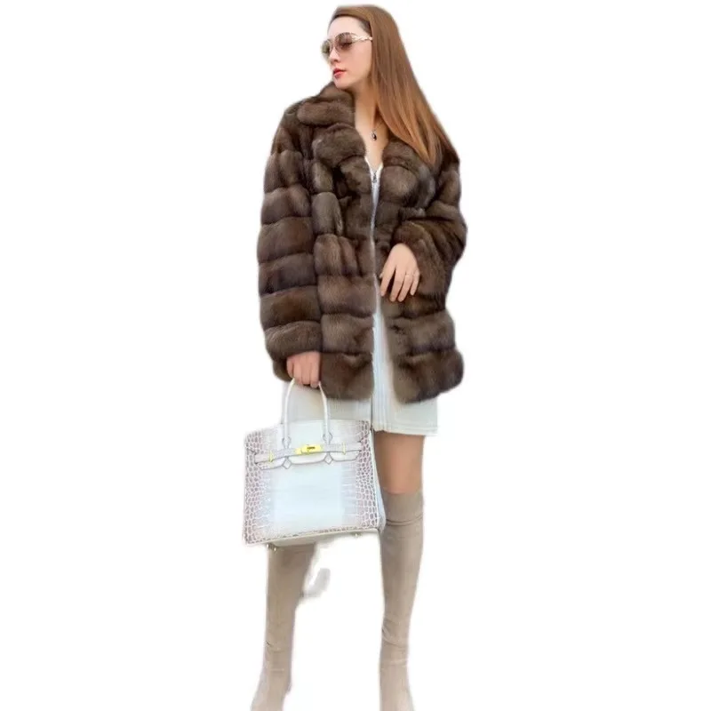 

Women's dress Winter sweater Imitation mink coat women's velvet fur coat long hooded plus size young