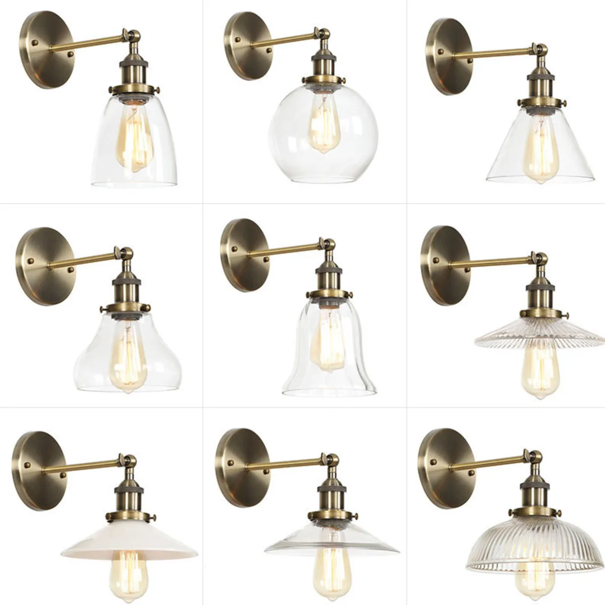 Nordic Modern Wall Sconce Industrial LED Wall Lamp Vintage Light Loft E27 Bulb Iron Retro Home Deco Lighting Fixtures Luminaria
