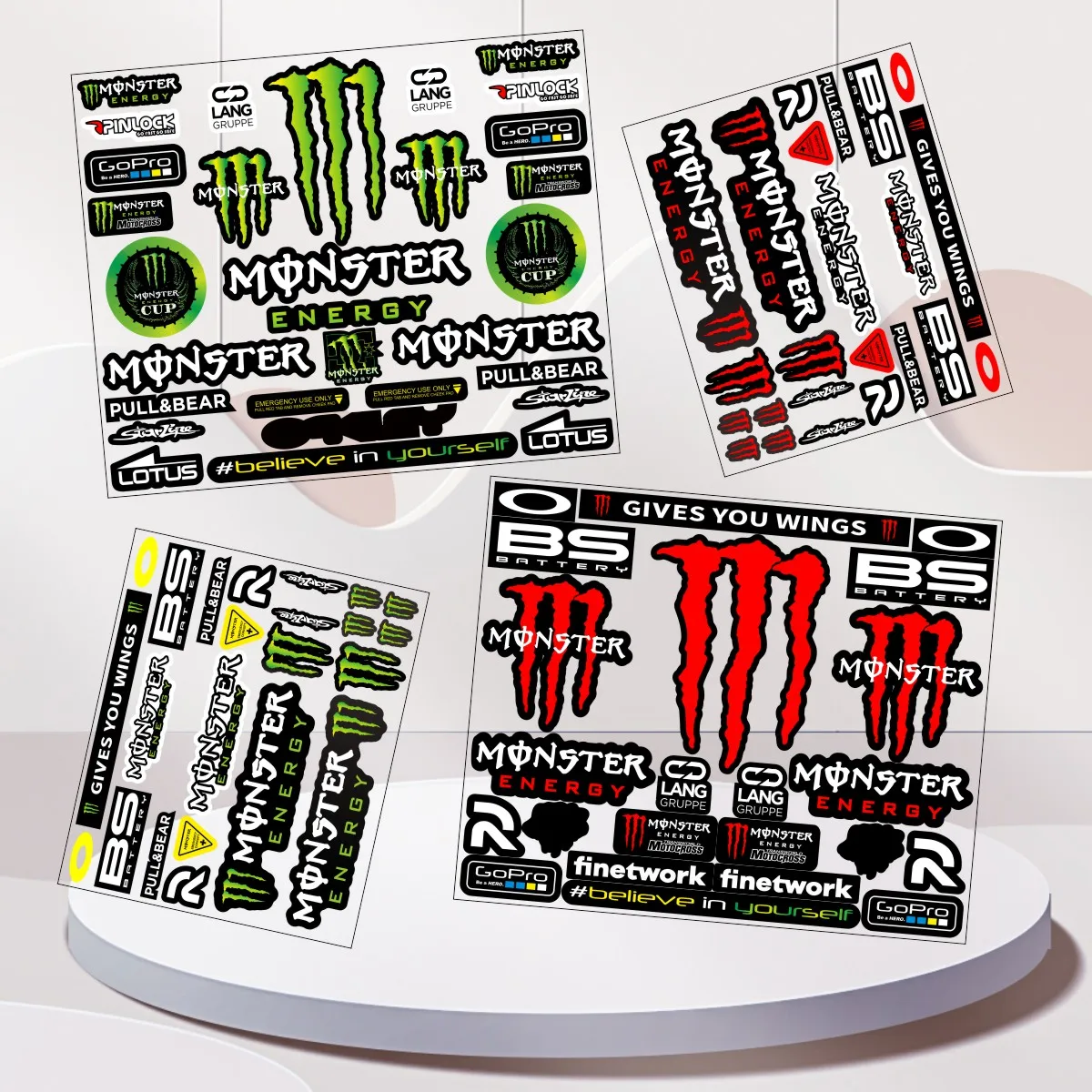 Autocollant réfléchissant pour casque de moto Monster Energy, pour HONDA, YAMAHA, SUZUKI, KTM, BMW, KAWASAKI