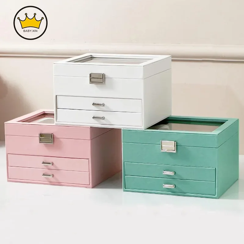 Jewelry Storage Box Home Decor Ring Earrings Jewelry Necklace Window Drawer Jewelry Box Large Capacity
