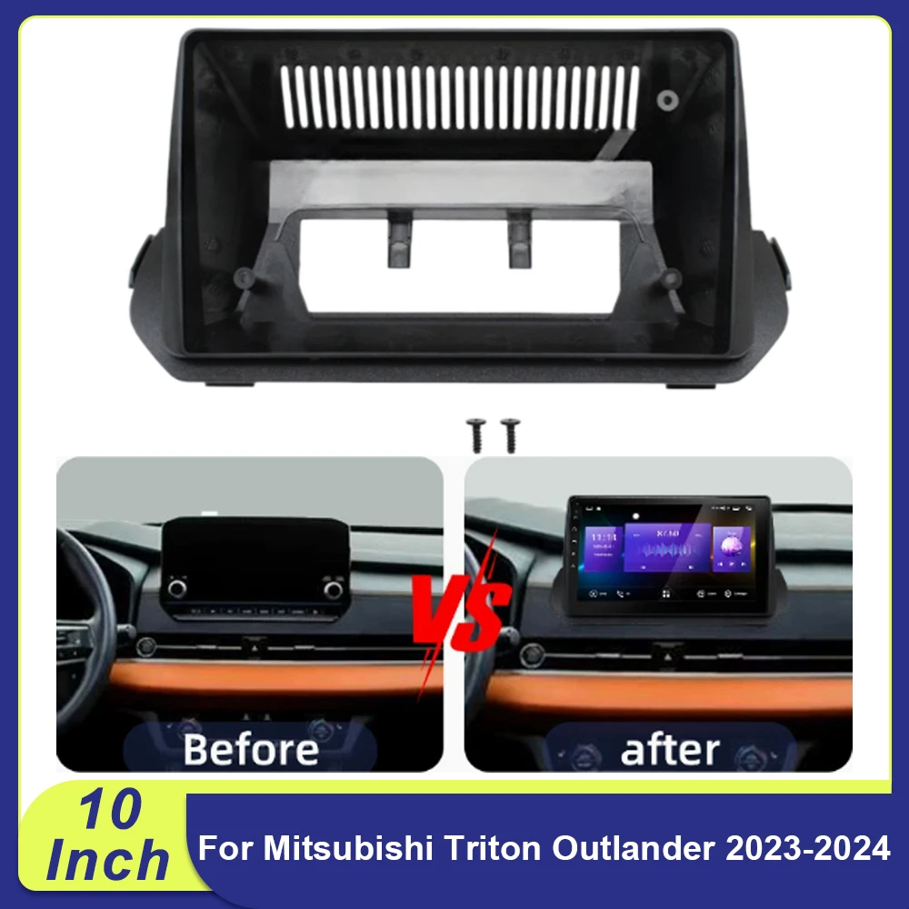 10 Inch For Mitsubishi Triton Outlander 2023-2024 2DIN Car Frame Fascia Adapter Android Radio Dash Fitting Panel Kit