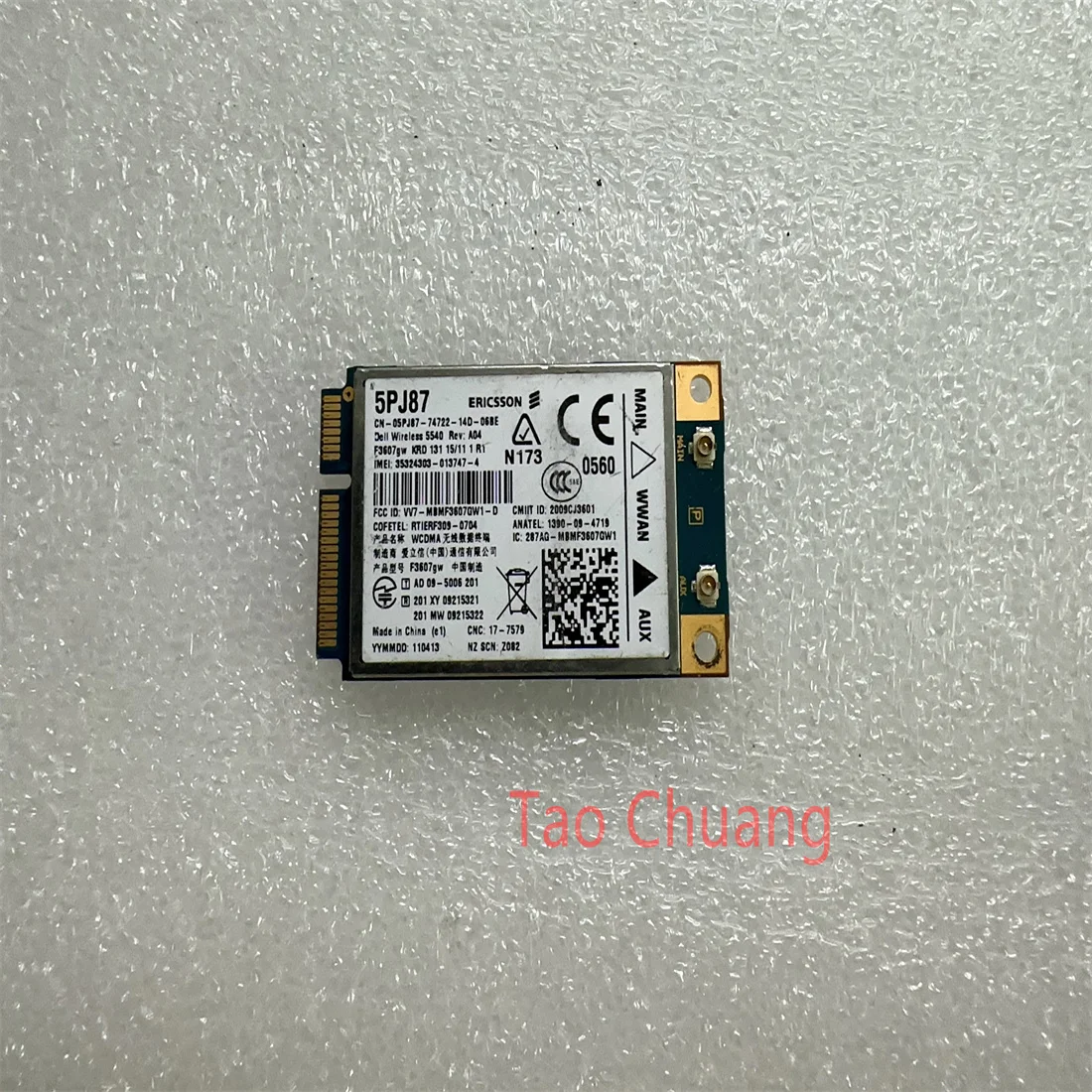 F3607GW для DELL 5540, DW5540, E6400, E6500, E6410, E6510, E4200, 3G, Wi-Fi карта, беспроводная сетевая карта 5PJ87 C680R, H039R