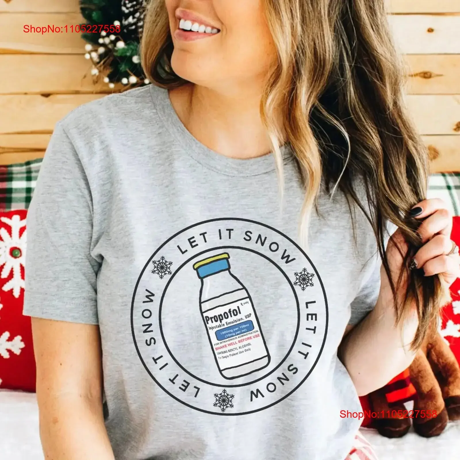 Let it Snow Propofol T Shirt Funny CRNA Nurse Anesthetist ER Ed ICU Micu Sicu Picu anesthesia christmas gift vintage Washed