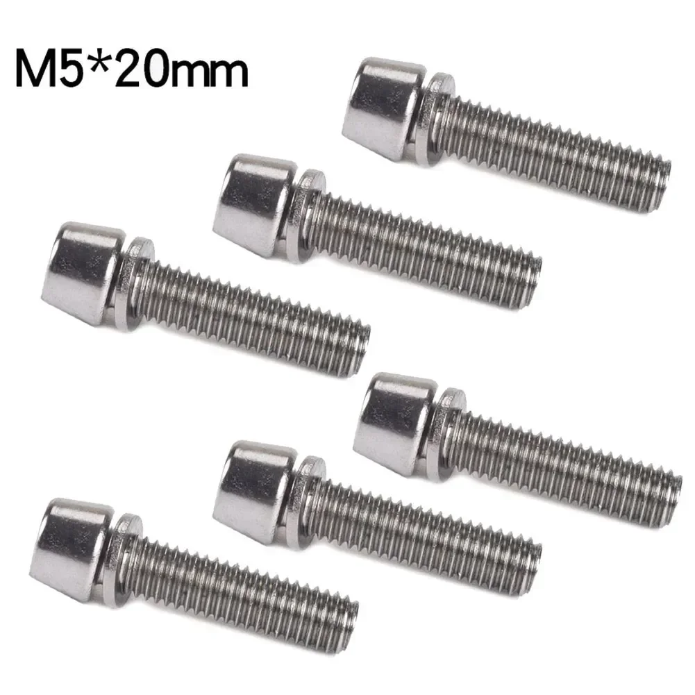 SPORTFUNSF Mount Stem Bolts High Strength High-precision Steel Parts Screws Set Spare 20mm 6pcs Cycle Durable High Quality New