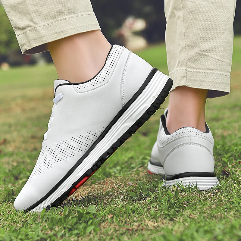 Nuove scarpe da Golf in pelle per uomo bianco grigio donna Sport Sneakers da Golf Sneakers sportive da Golf Unisex di buona qualità